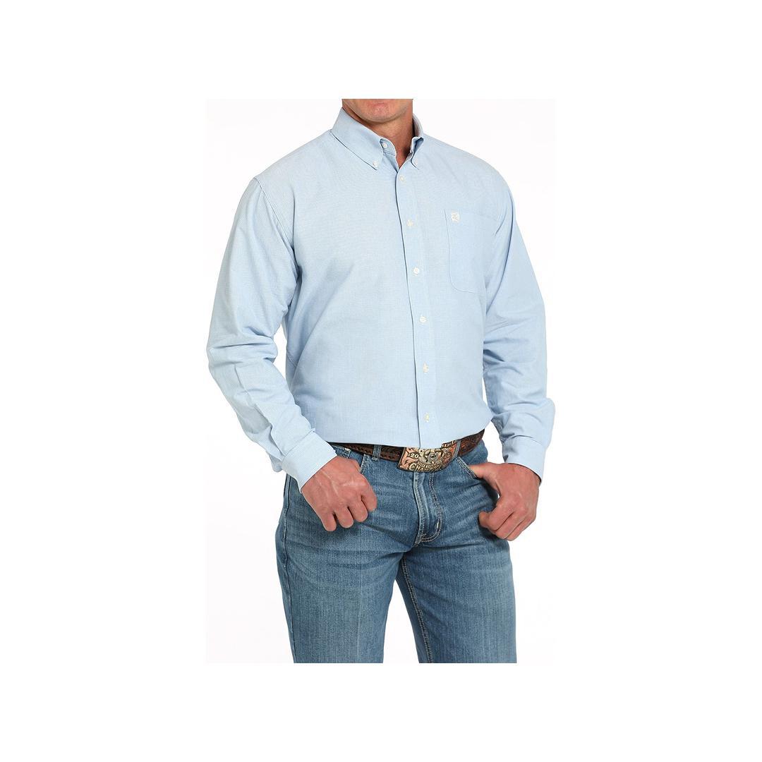Cinch Men's Blue Long Sleeve Button Down Shirt