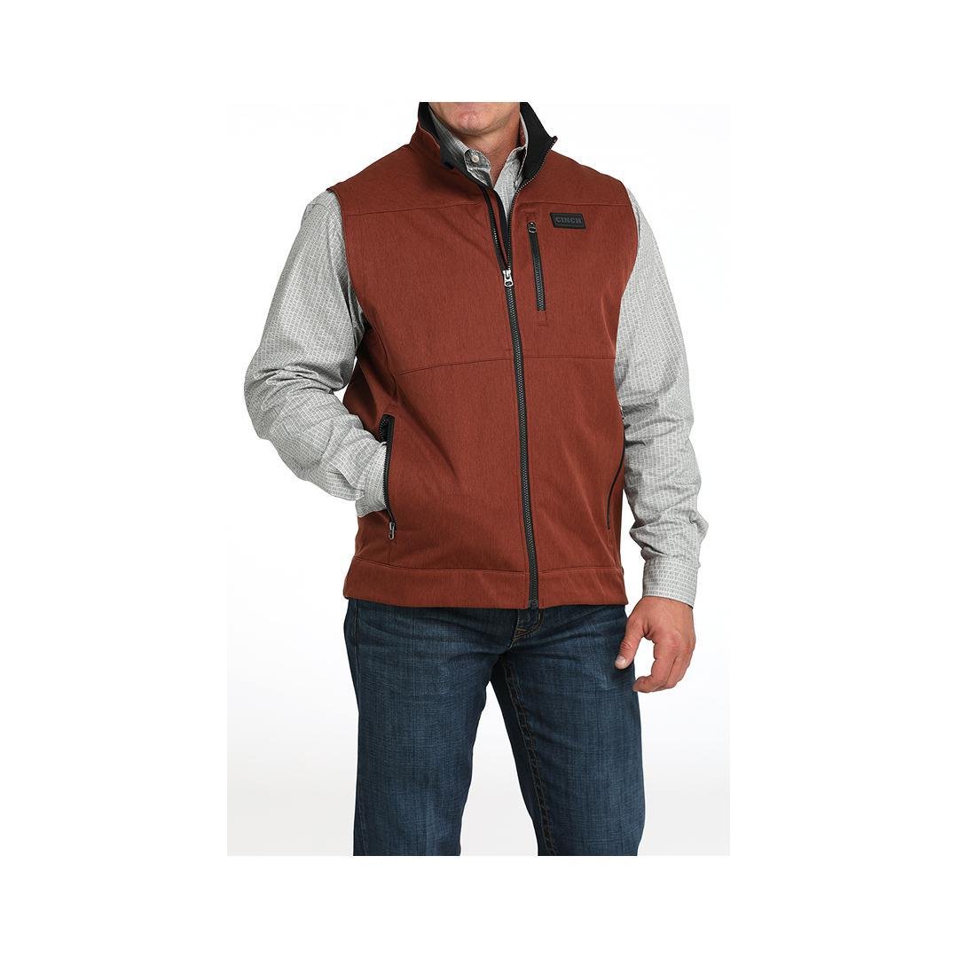 Cinch Men's Bonded Soft-Shell Vest Red - Cinch