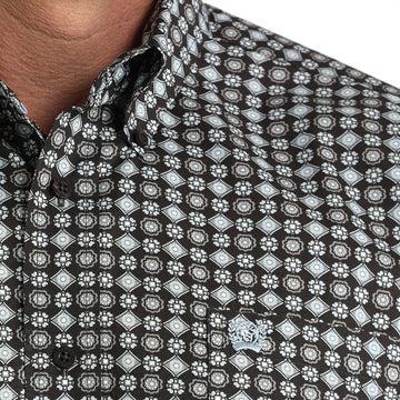 Cinch Men's Brown Long Sleeve Button Print Shirt - Cinch