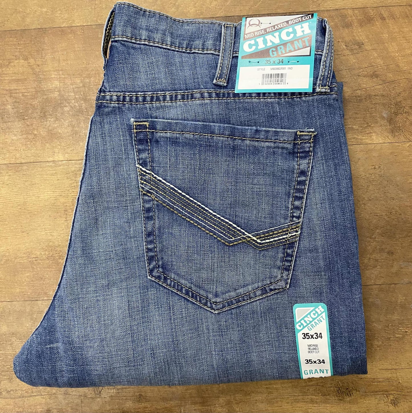 Cinch Men's Grant Medium Stone Wash Jean