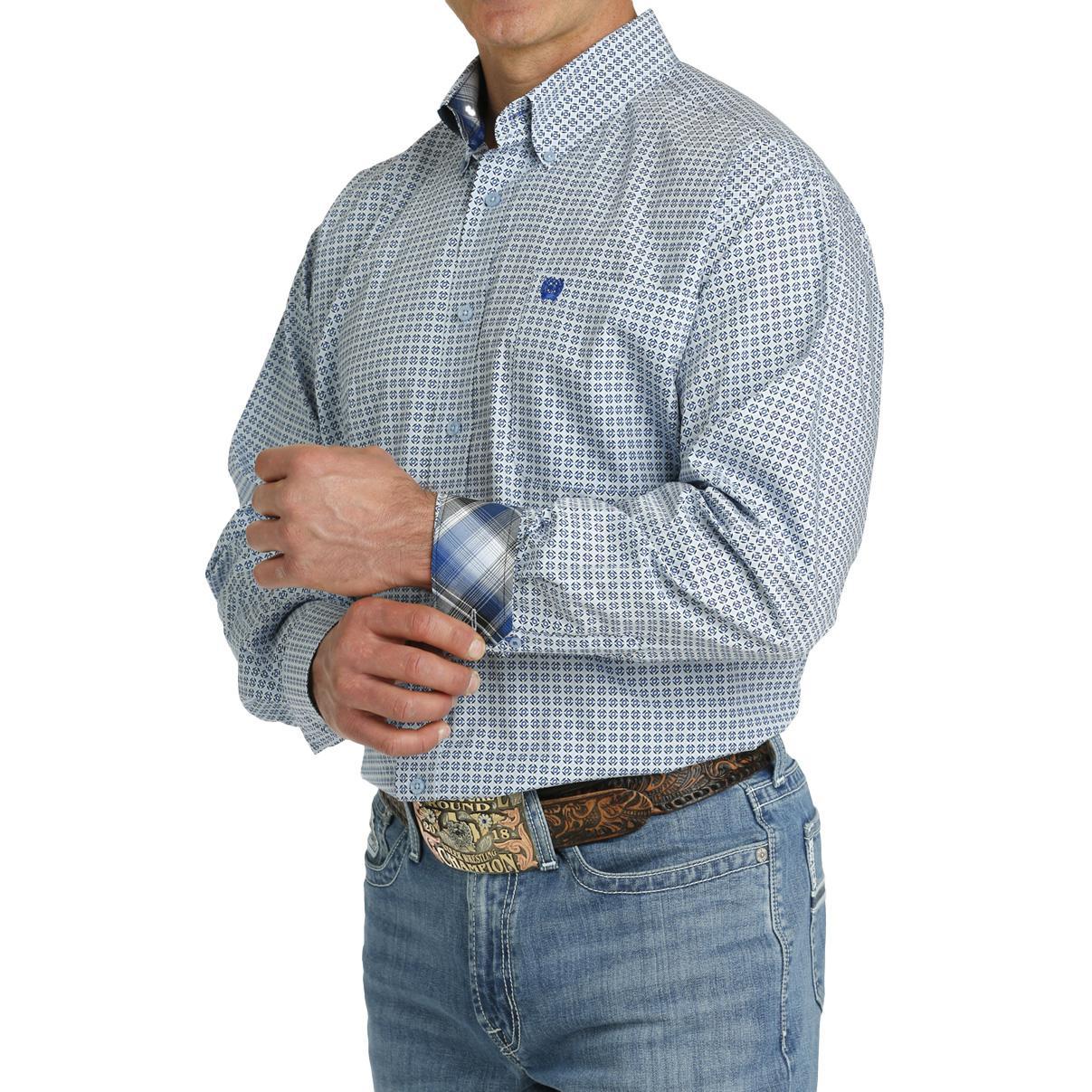 Cinch Men's Long Sleeve Light Blue Shirt