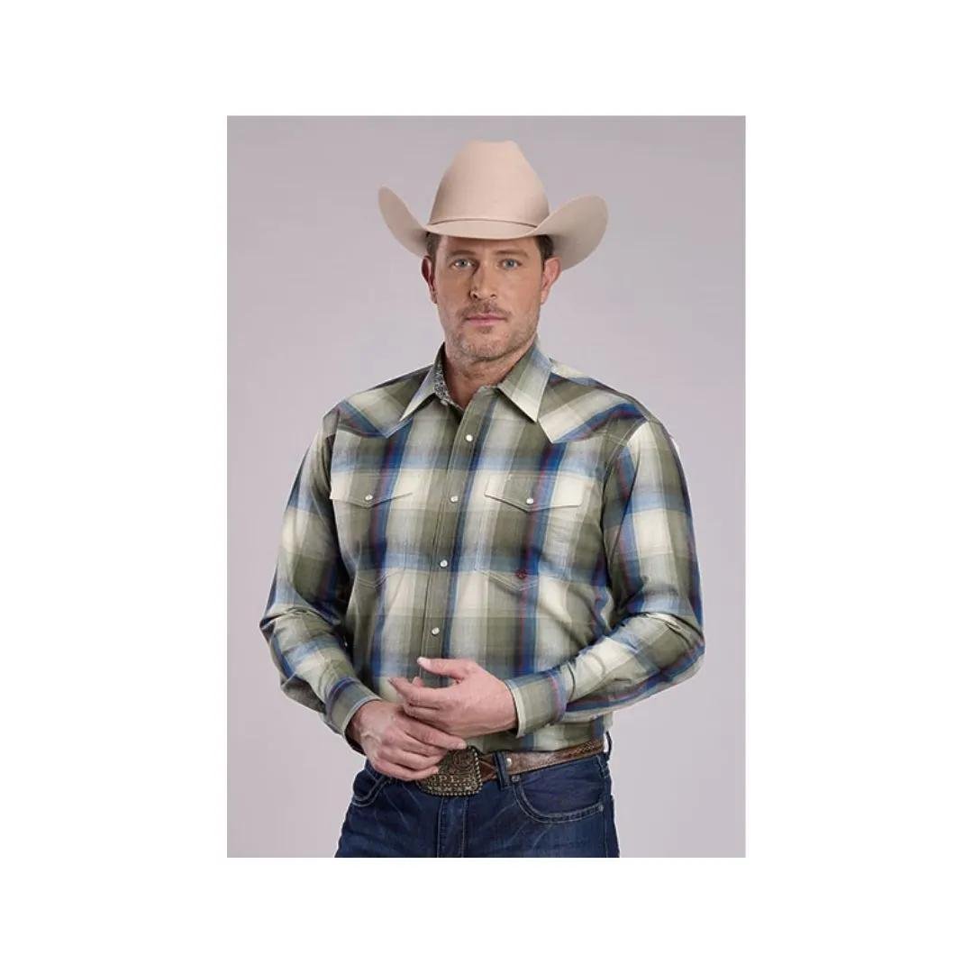 Roper Men's Amarillo Long Sleeve Shirt – Evergreen - Roper