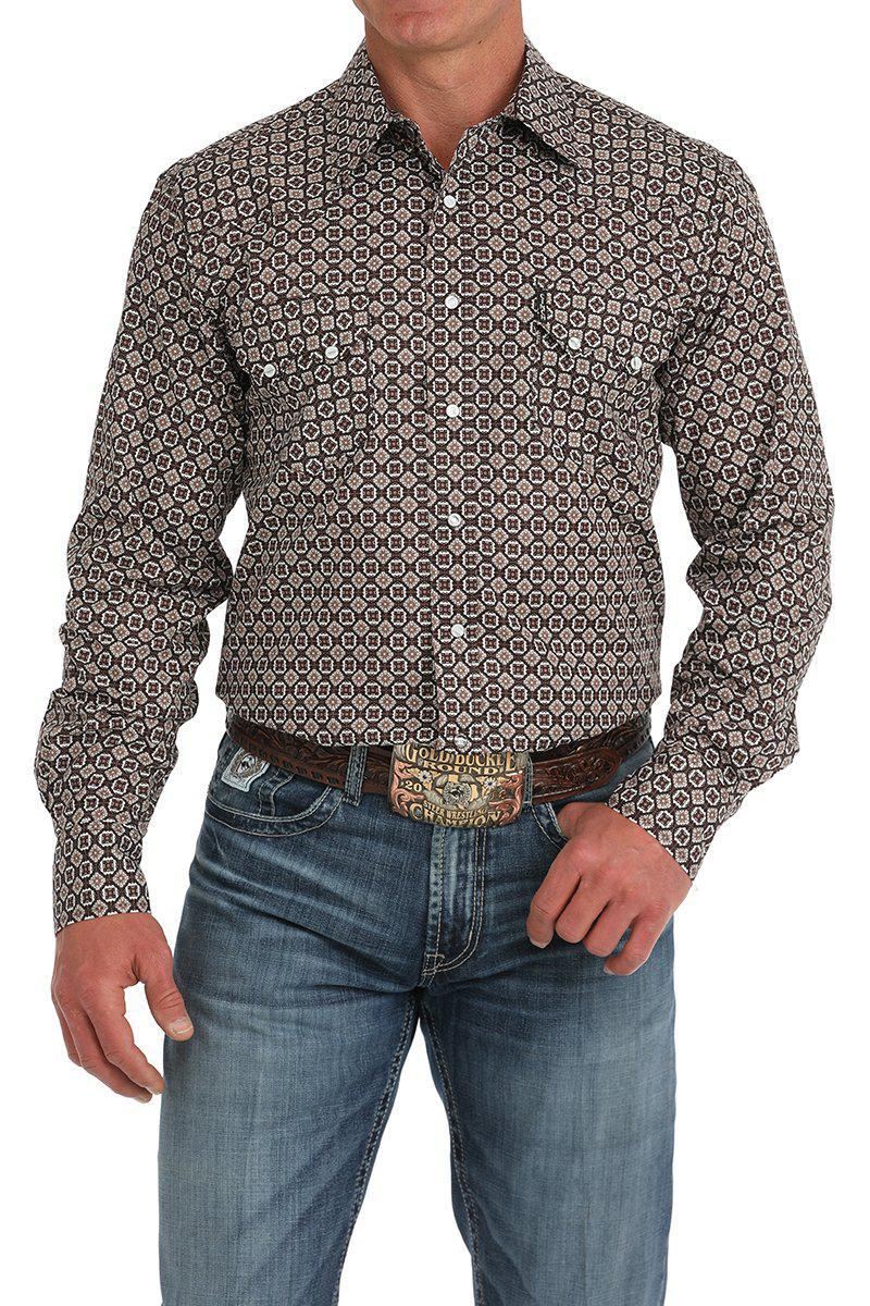 Cinch Men's Modern Fit Medallion Snap Front Western Shirt