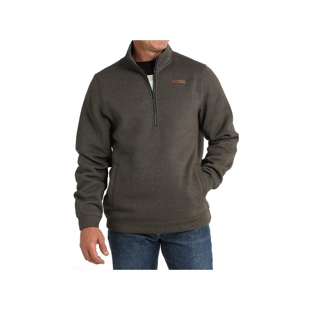 Cinch Men's Pull over Half Zip Sweater Olive - Cinch