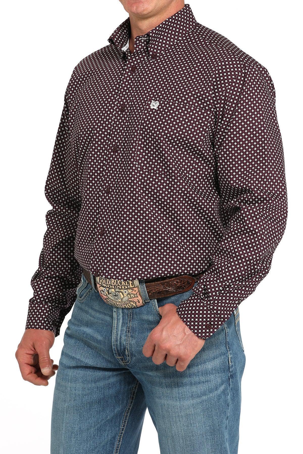 Cinch Men's Purple Classic Fit Button Long Sleeve Western Shirt