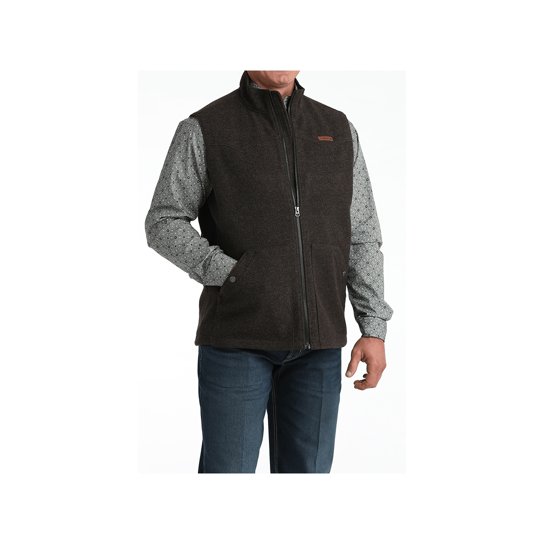 Cinch Men's Soft Fleece Brown Vest - Cinch