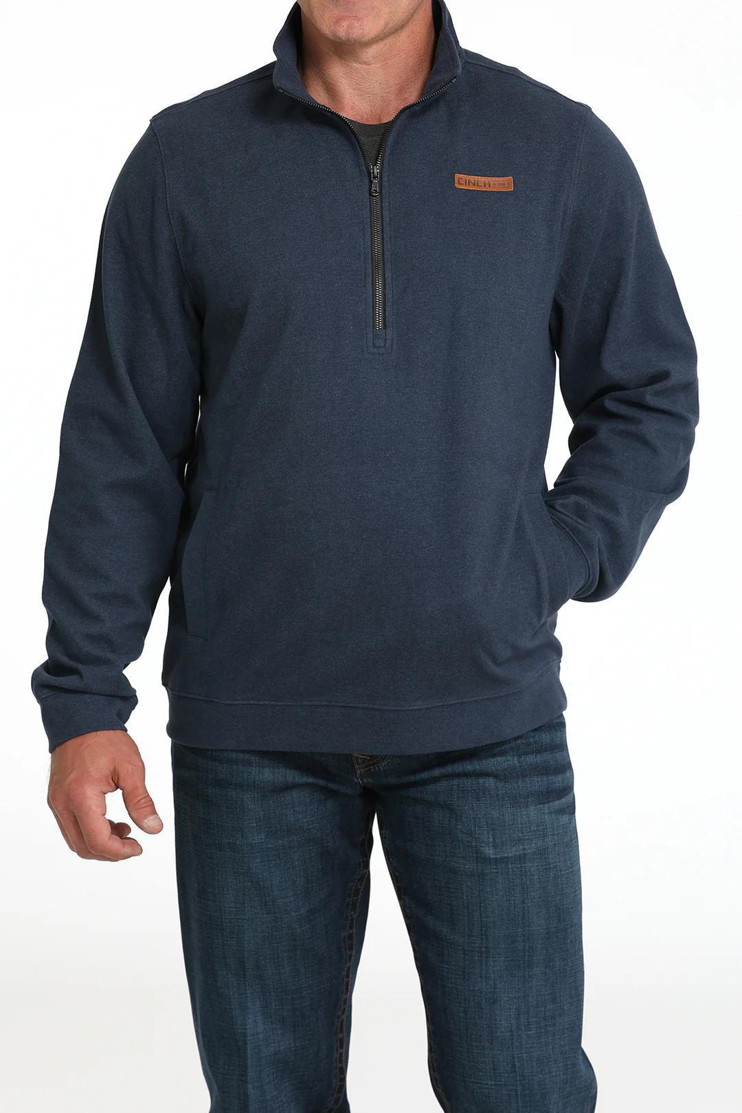 Cinch Mens Navy Quarter Zip Pullover - Cinch