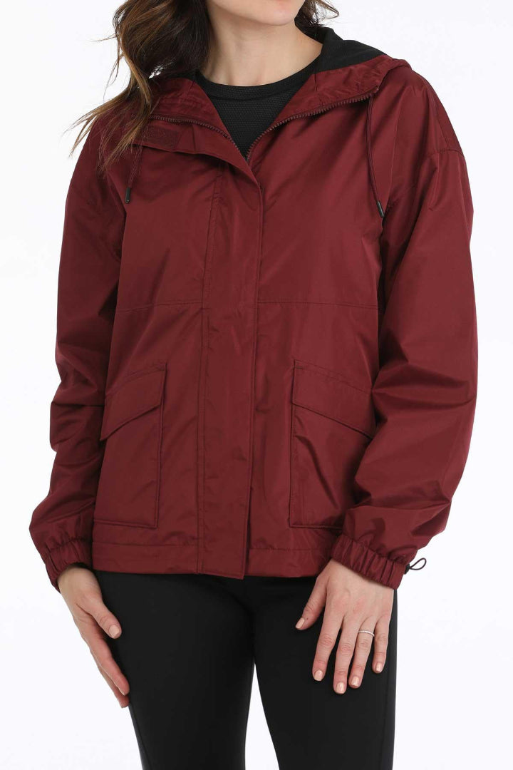 Cinch Women's Rain Jacket Burgandy
