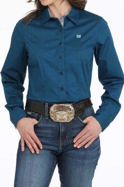 Cinch Women’s Western Shirt Geometric Print Blue