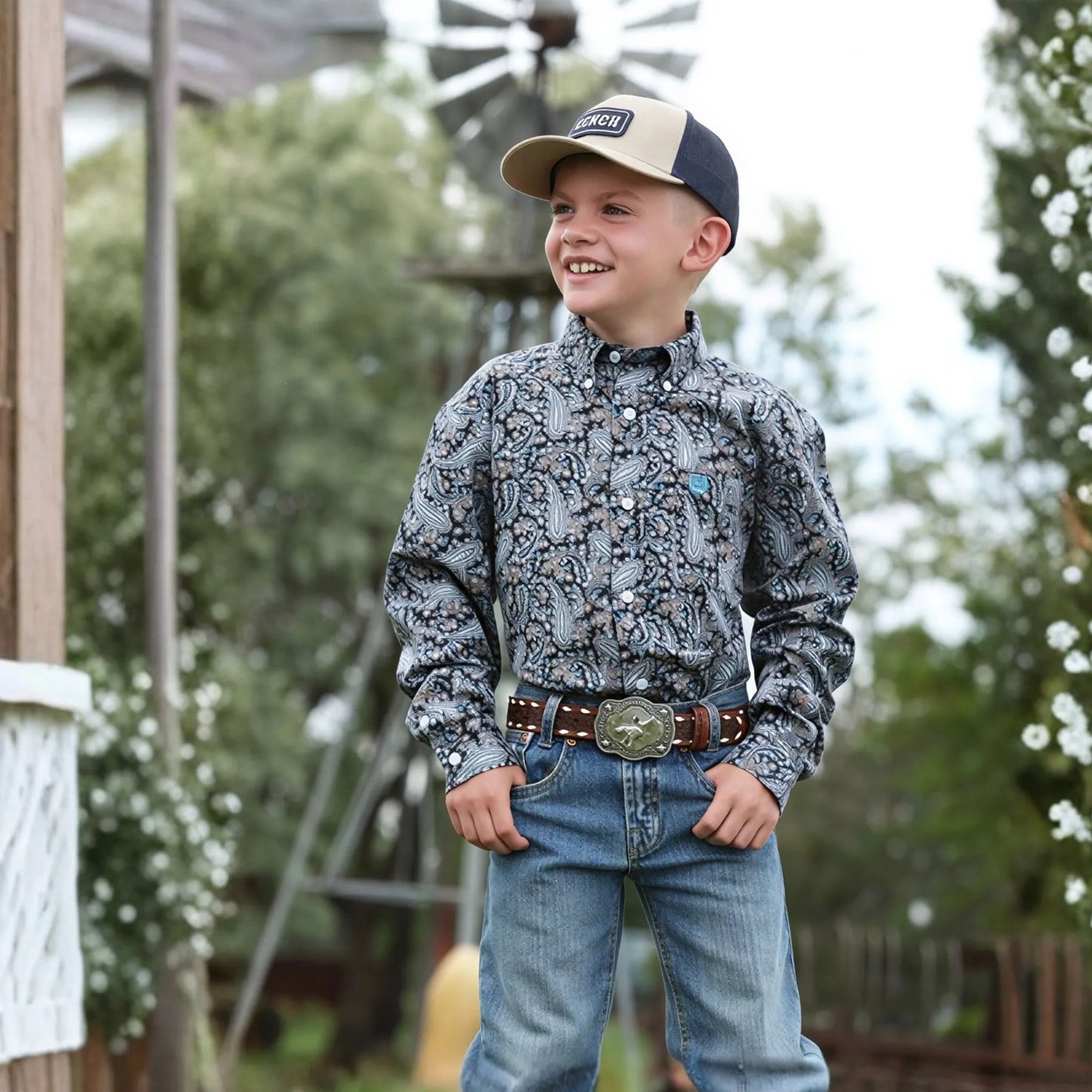 Cinch Boy's Paisley Print Button-Down