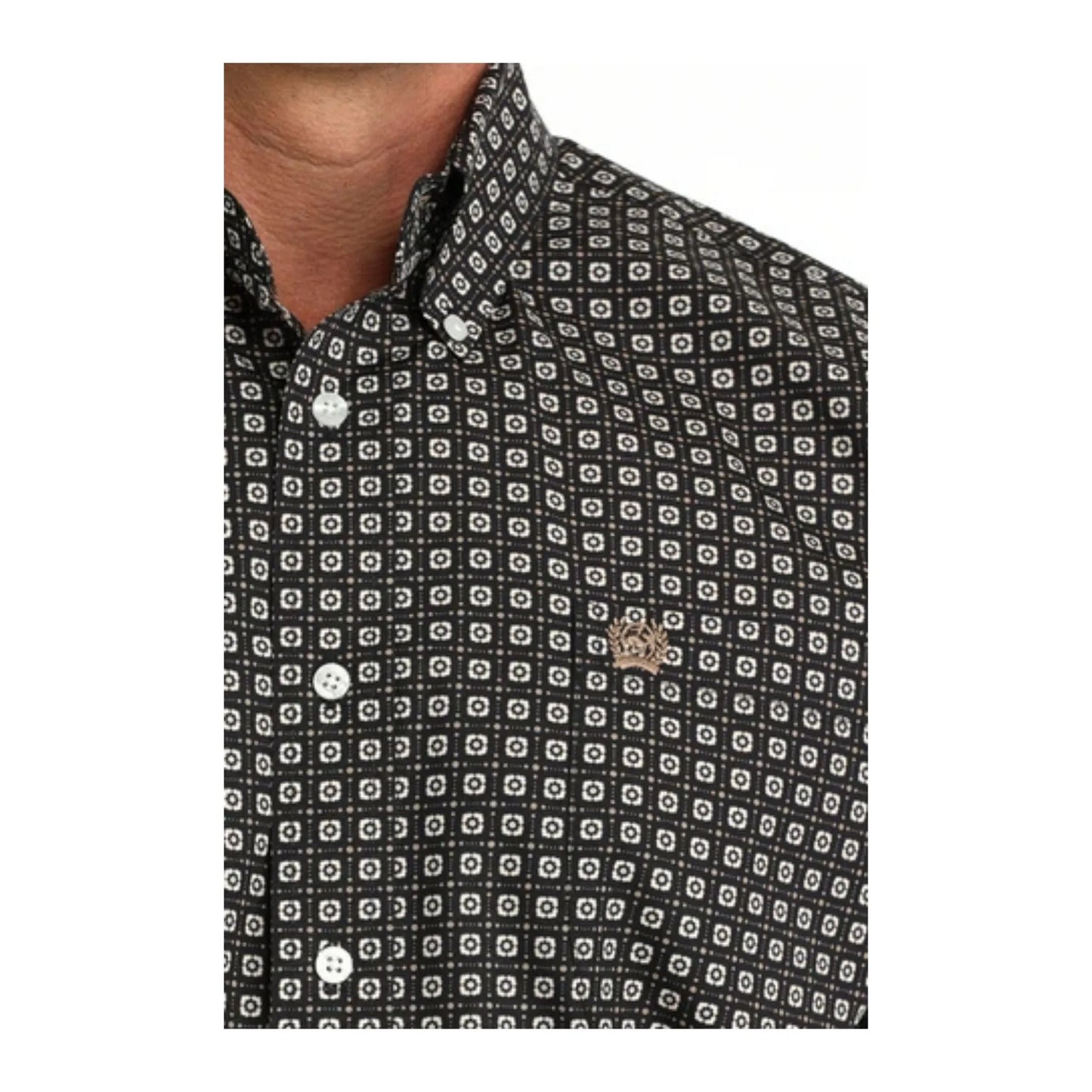 Cinch Men's Long sleeves Navy Geometric Print