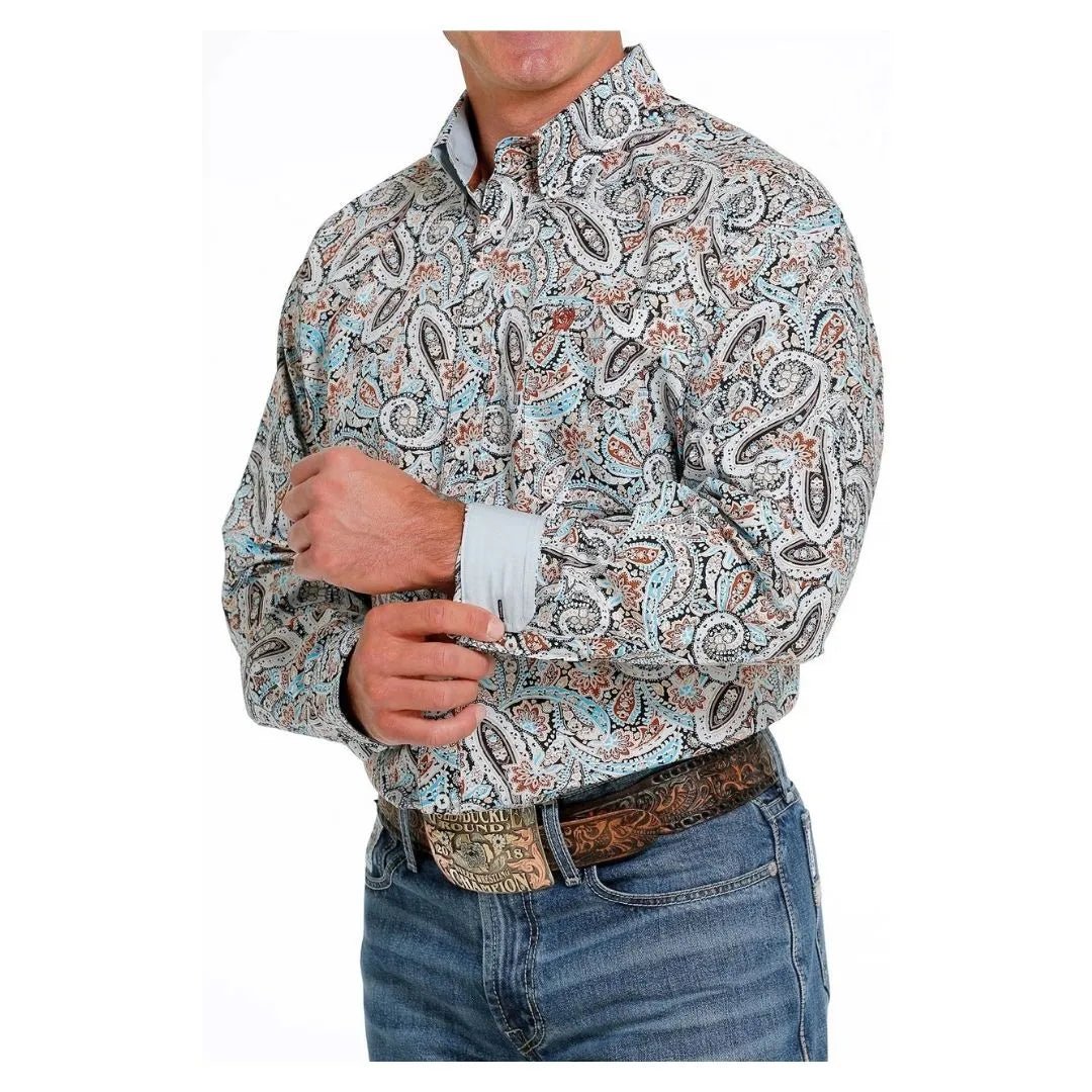 Cinch Men's Multicolor Paisley Print Button Down Shirt - Wrangler