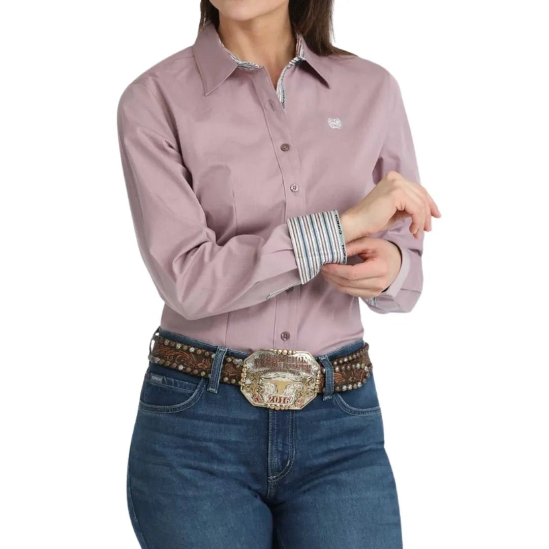 Cinch Women's Long Sleeve Stretch Lily Pink
