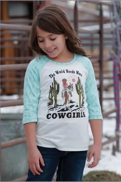 Cruel Girl's 3/4 Sleeve Cowgirls Raglan Shirt - CLEARANCE