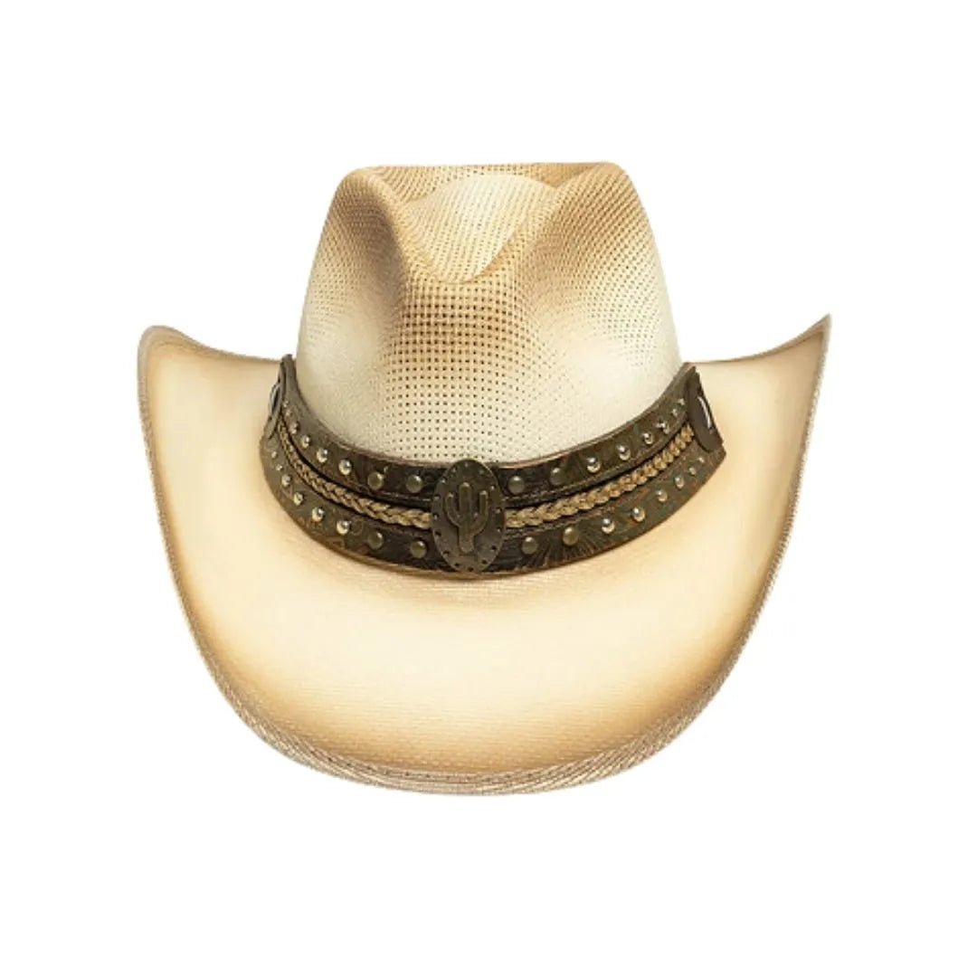 Dallas Hats Straw Western Hat With A Cactus Detailed Hat Band - Dallas Hats