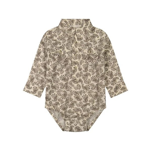 Wrangler Infant Boys Long Sleeve Paisley Snap Onesie - Wrangler