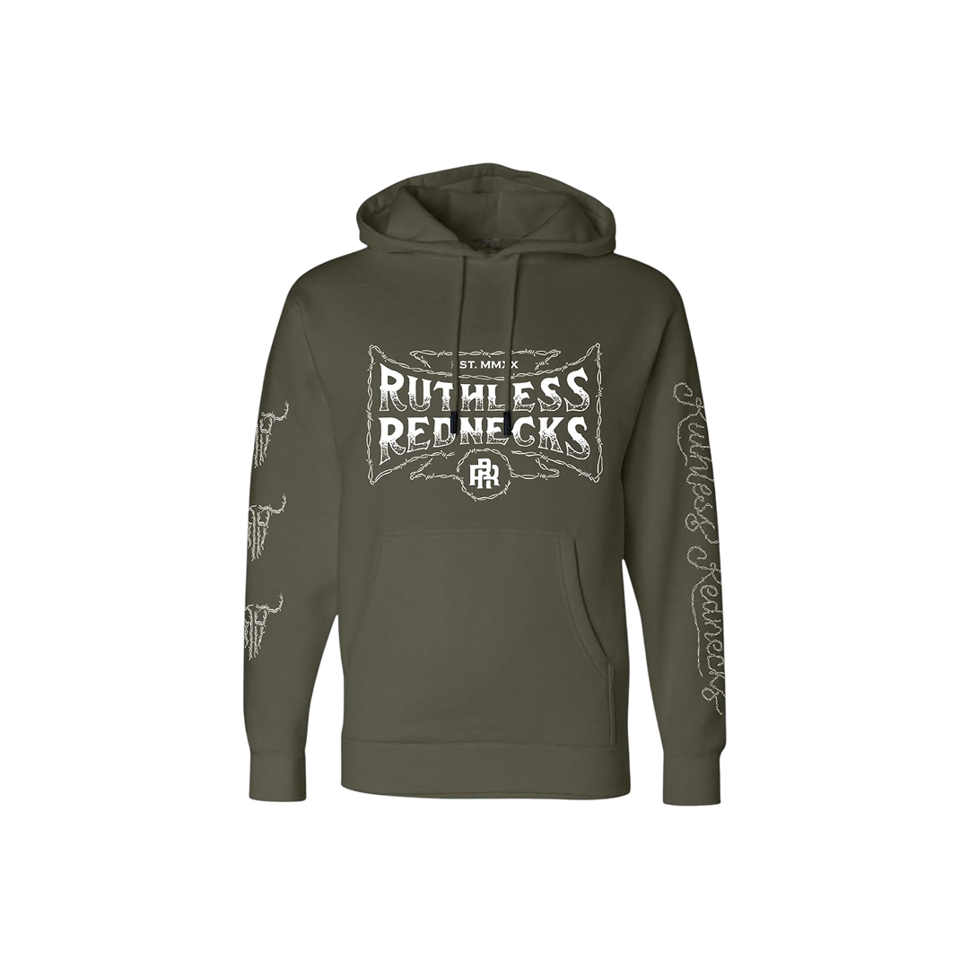 Ruthless Rednecks Men's Reckless Supercharged 12oz Army Hoodie