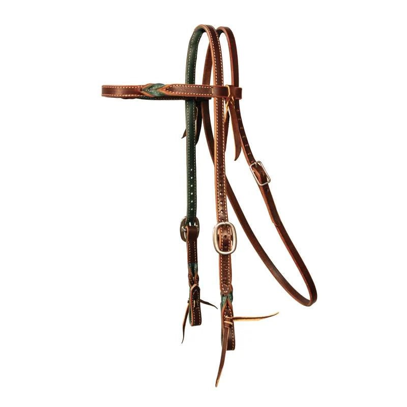 Professional's Choice Pony 5/8" Twist Emerald Burgundy Browband Headstall - Wei's Western Wear