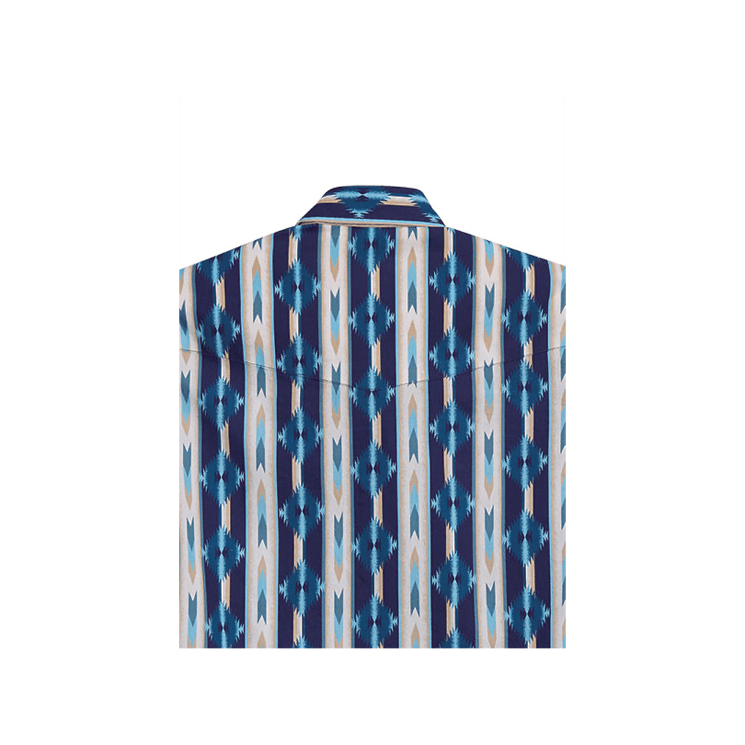 Tin Haul Men's Vertical Aztec Retro Stripe Long Sleeve Western Shirt - Tin Haul
