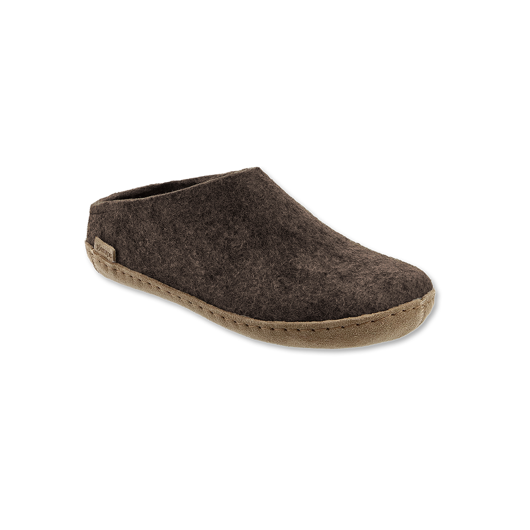 Glerups Slip-on Wool And Leather Slipper
