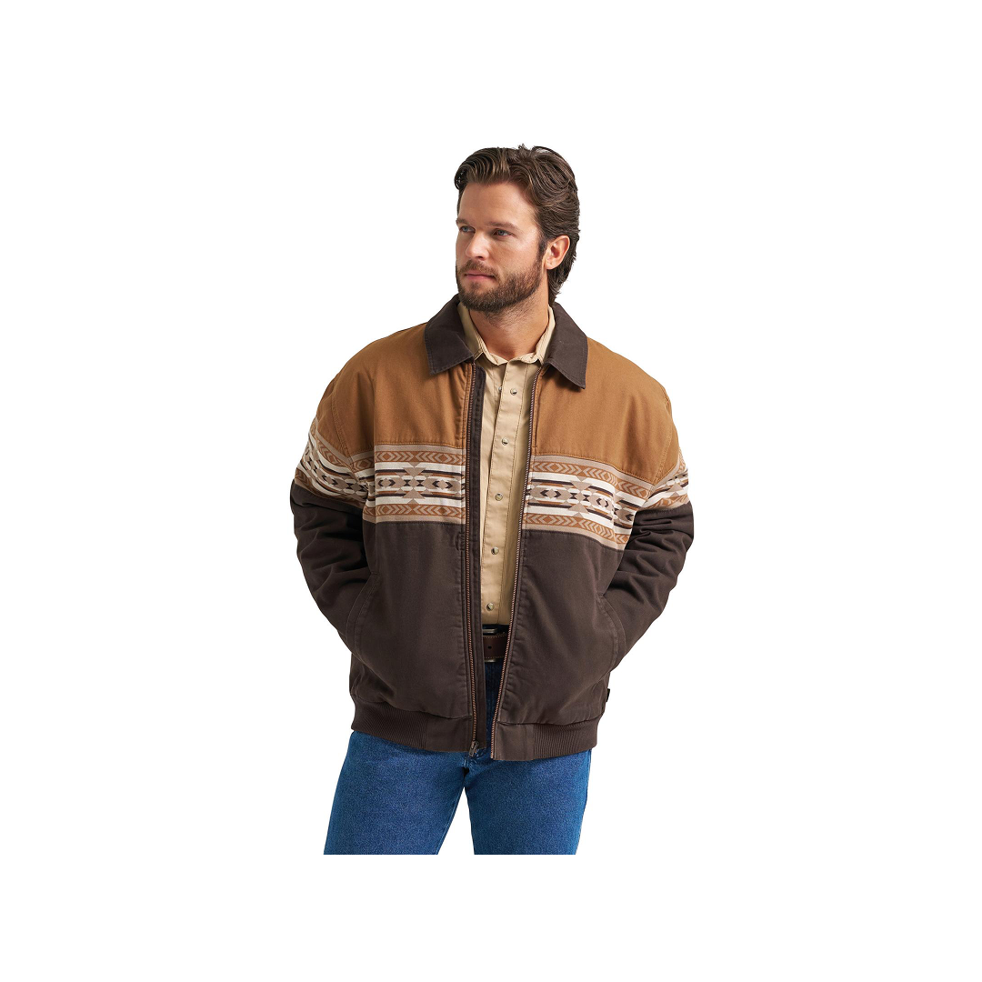 Wrangler Men's Aztec Chocolate Torte Bomber Jacket