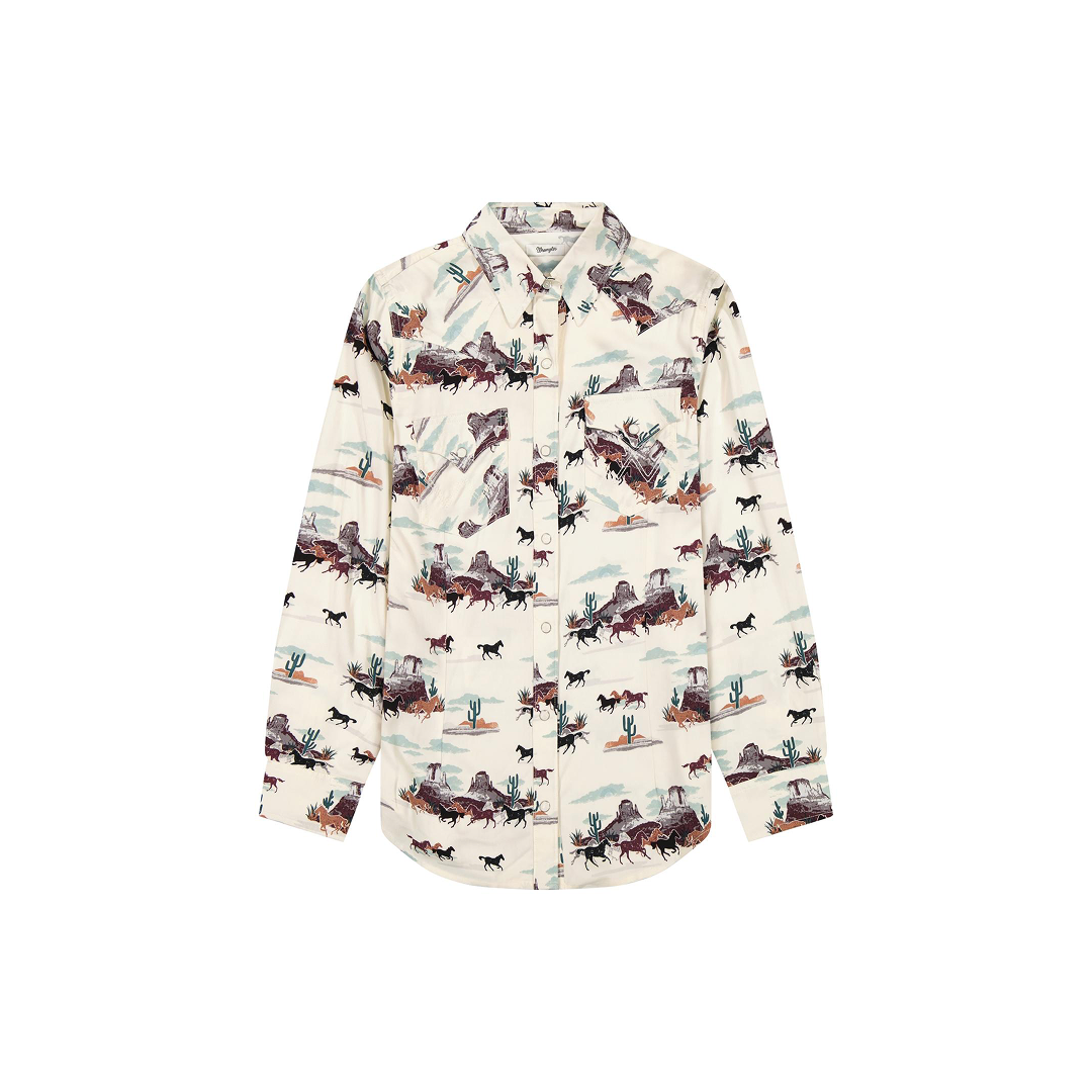 Wrangler Women's Retro Punchy White Western Snap Shirt