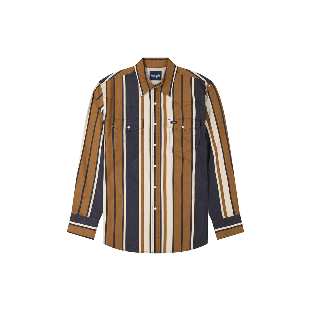 Wrangler Men's Vintage Brushpopper Long Sleeve Button Up - Wrangler