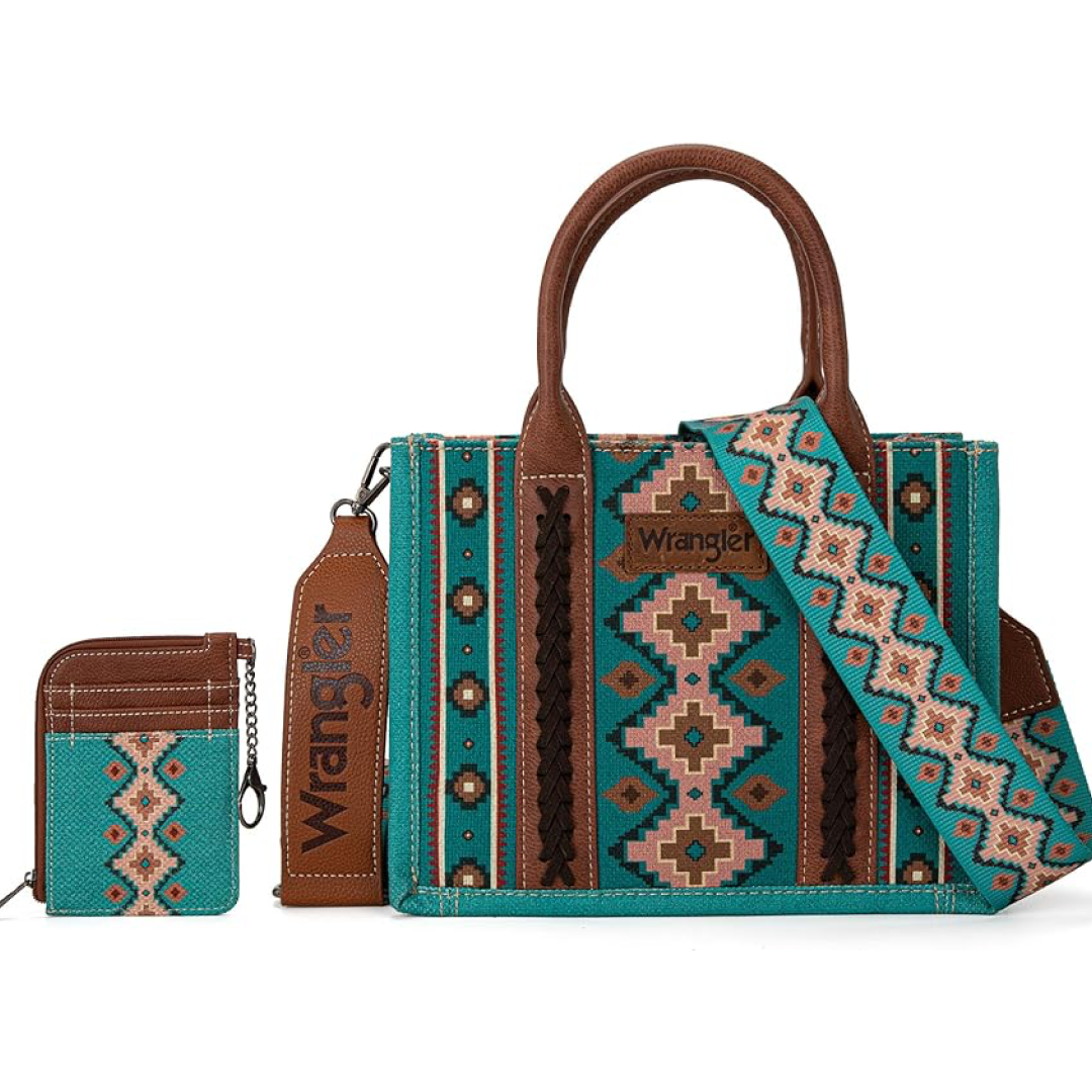 Montana West Aztec Small Tote/Crossbody and Card Case Set 2Pc weis-western-wear