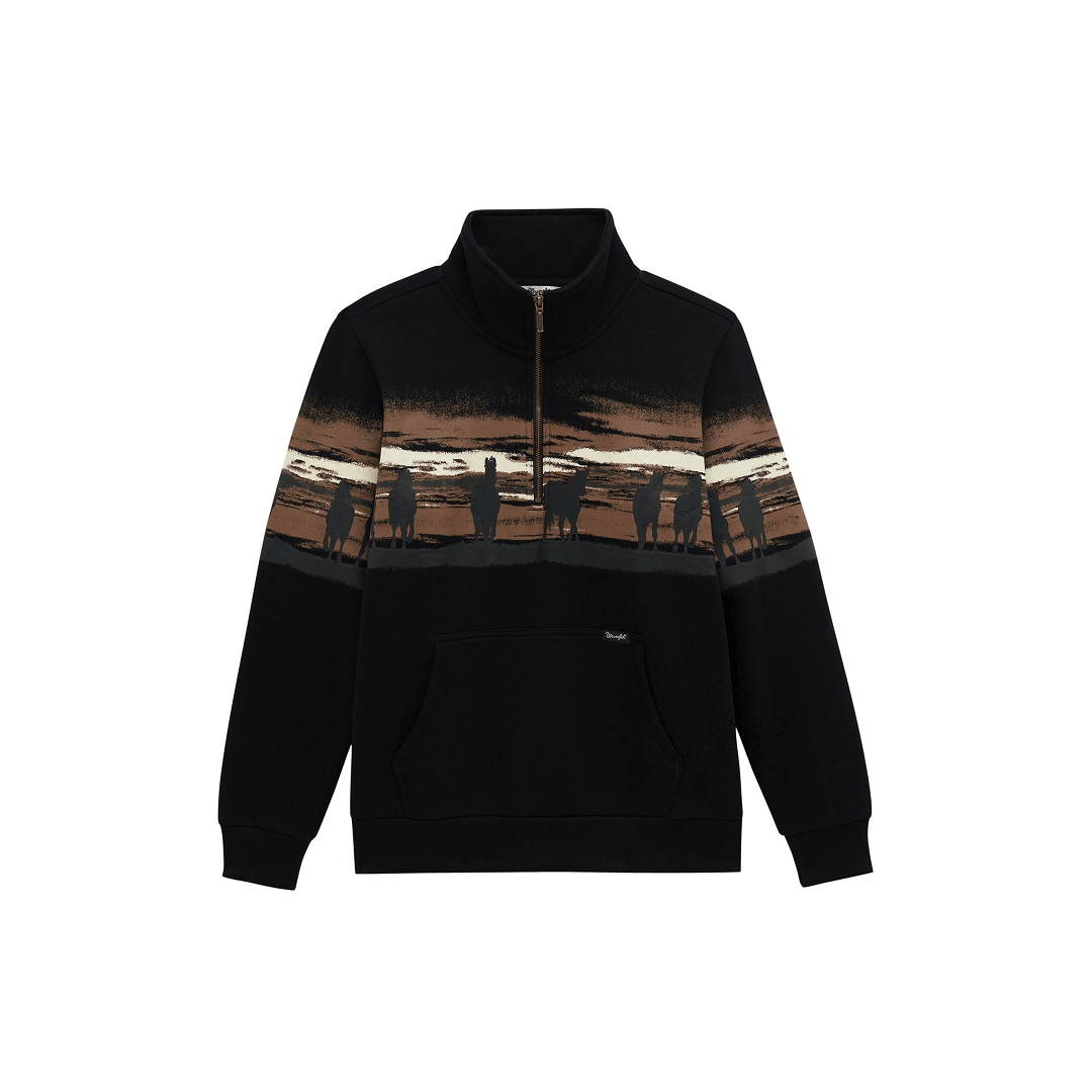 Wrangler Women's Retro Punchy 1/4 Fleece Western Graphic Sweatshirt - Wrangler