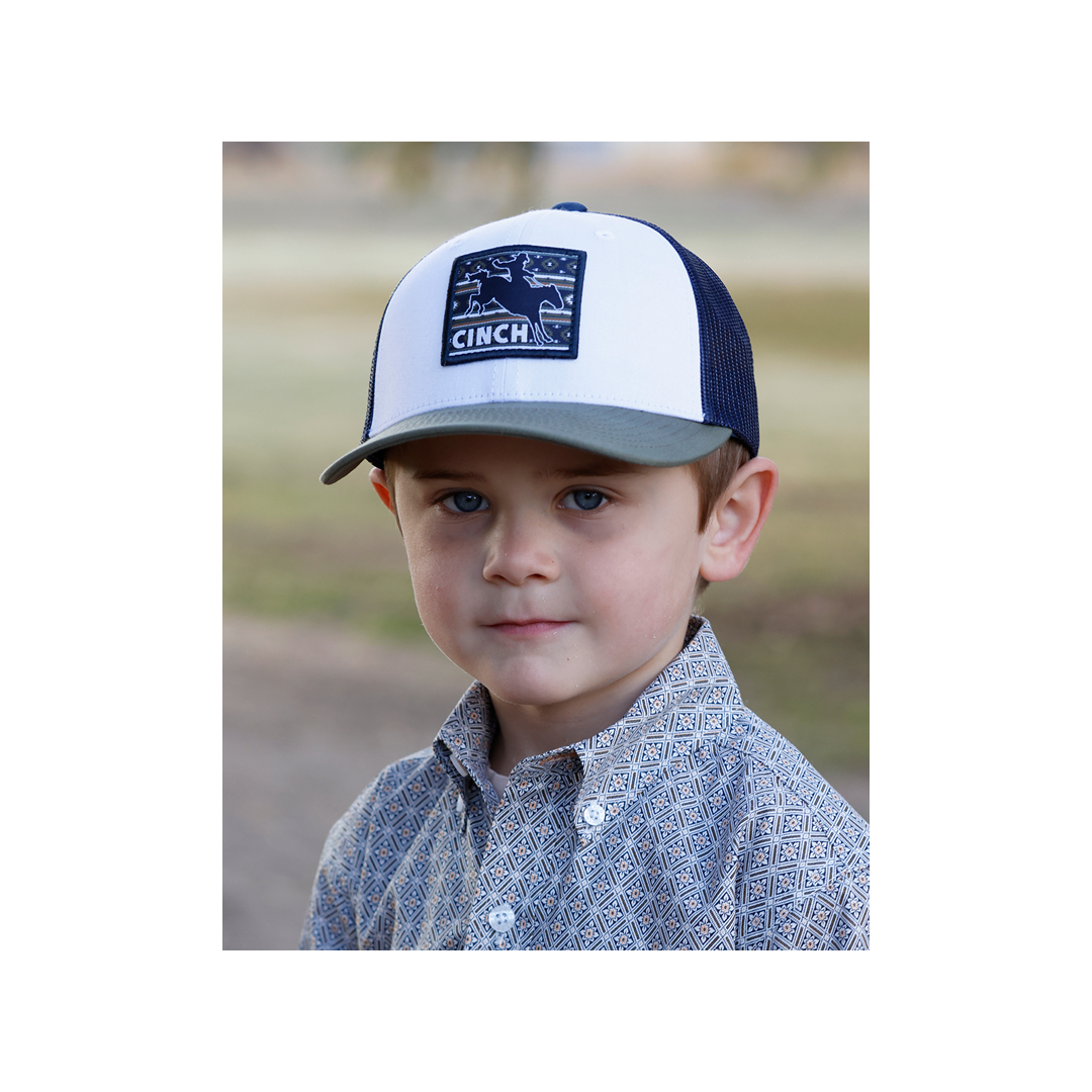 Cinch Kids Blue And White Trucker Hat