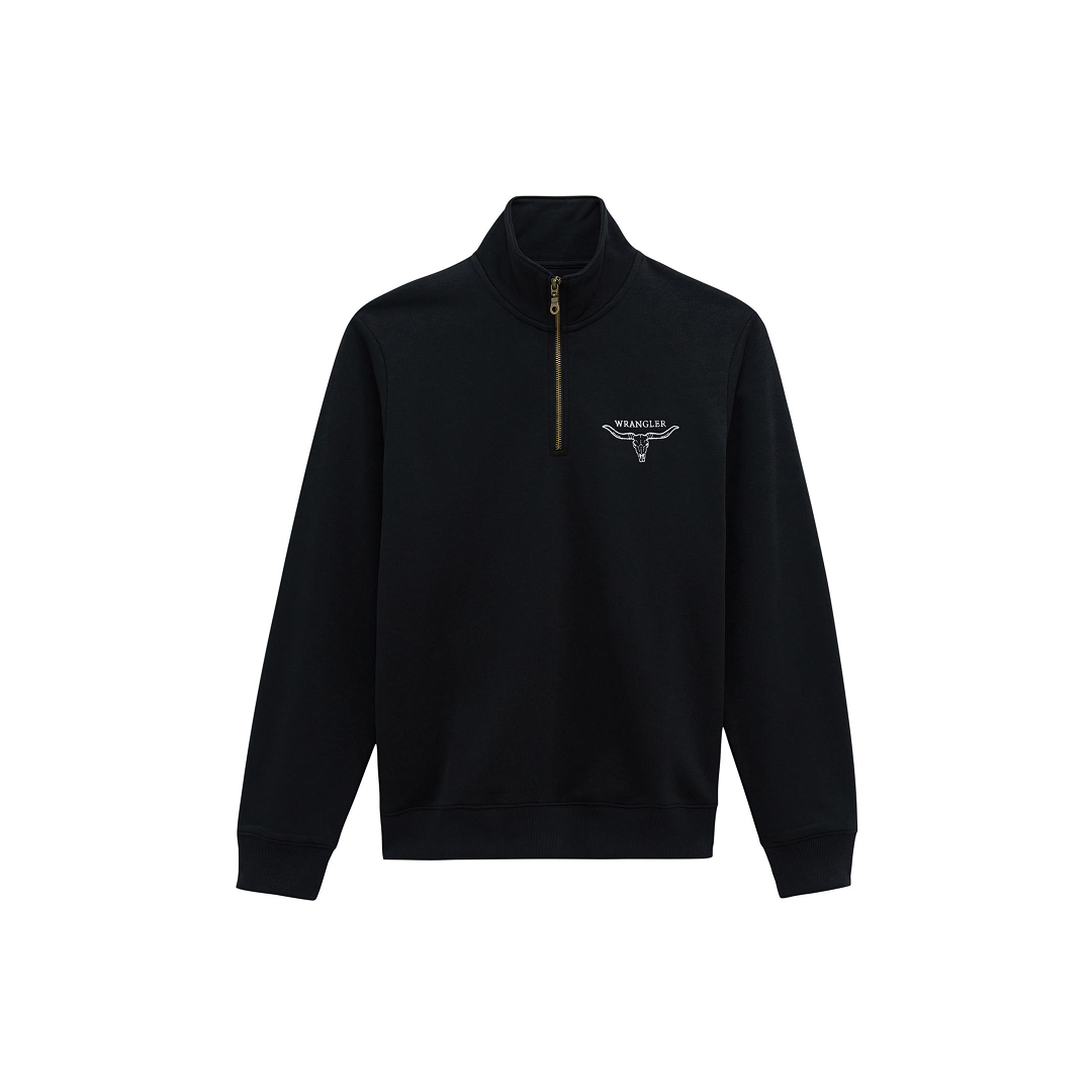 Wrangler Men's 1/4 Zip Pullover Fleece Jet Black