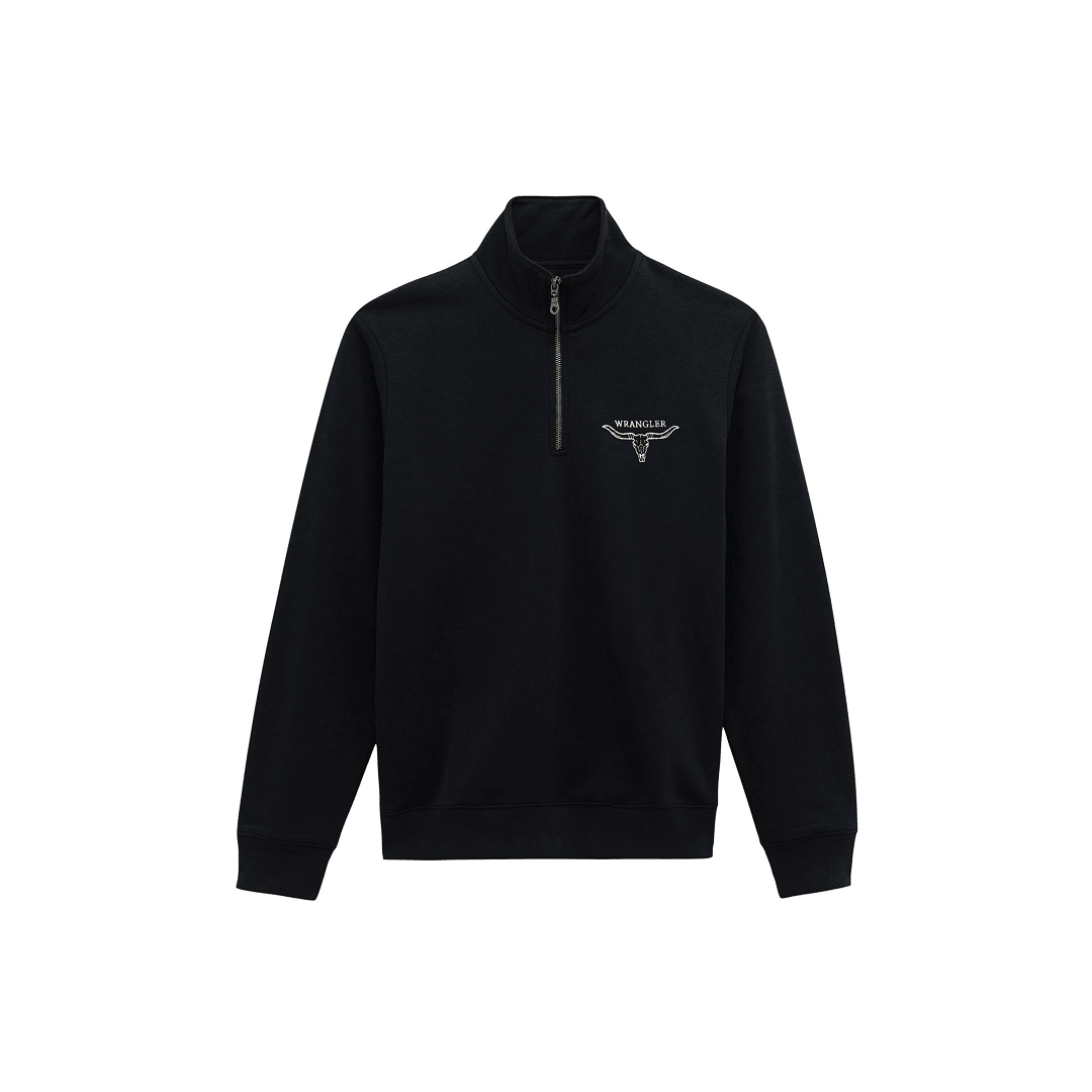Wrangler Men's 1/4 Zip Pullover Fleece Jet Black - Wrangler