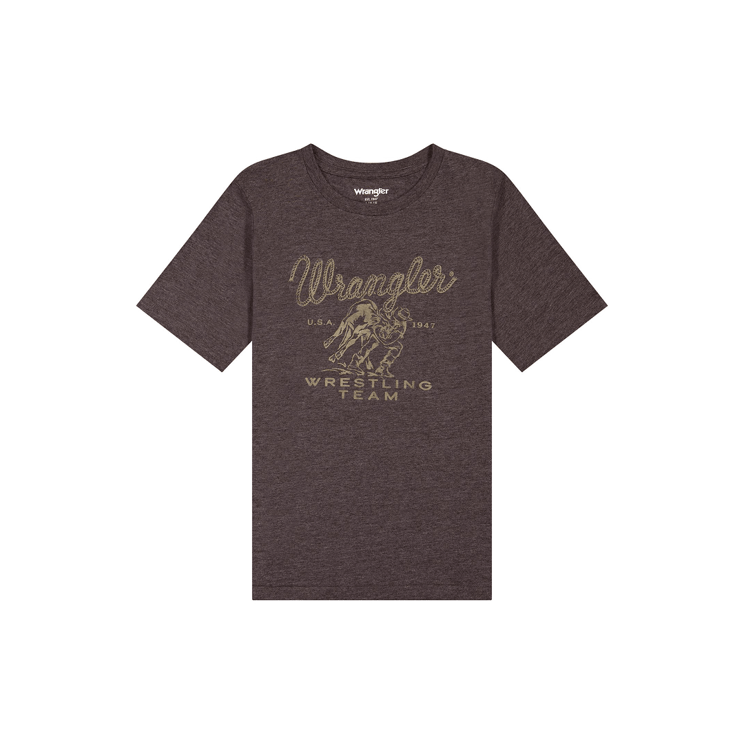 Wrangler Boy's Chocolate Torte Heather Graphic T-shirt - Wrangler