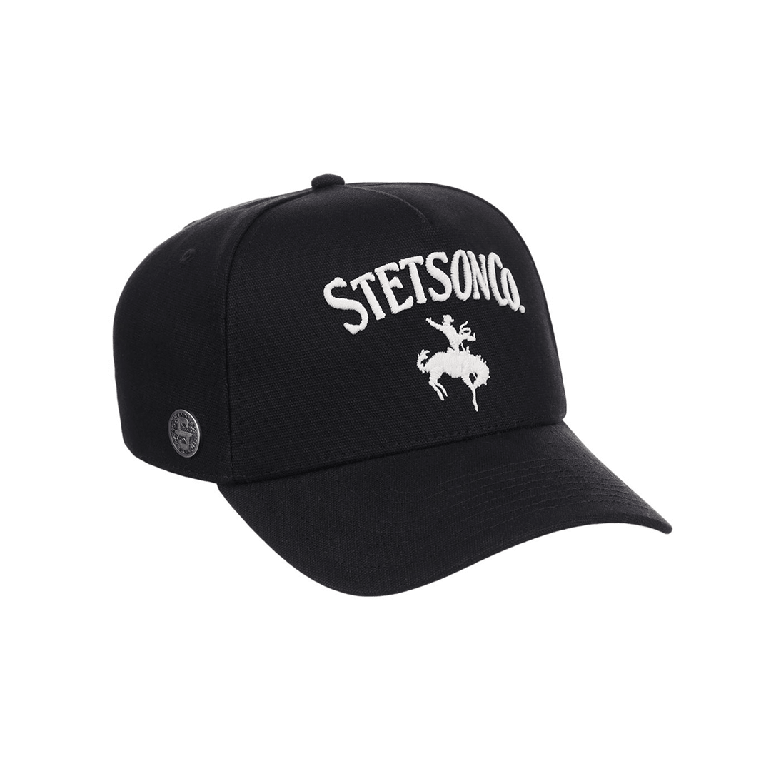 Stetson Solid Black Logo Curved Brim Cap - Stetson