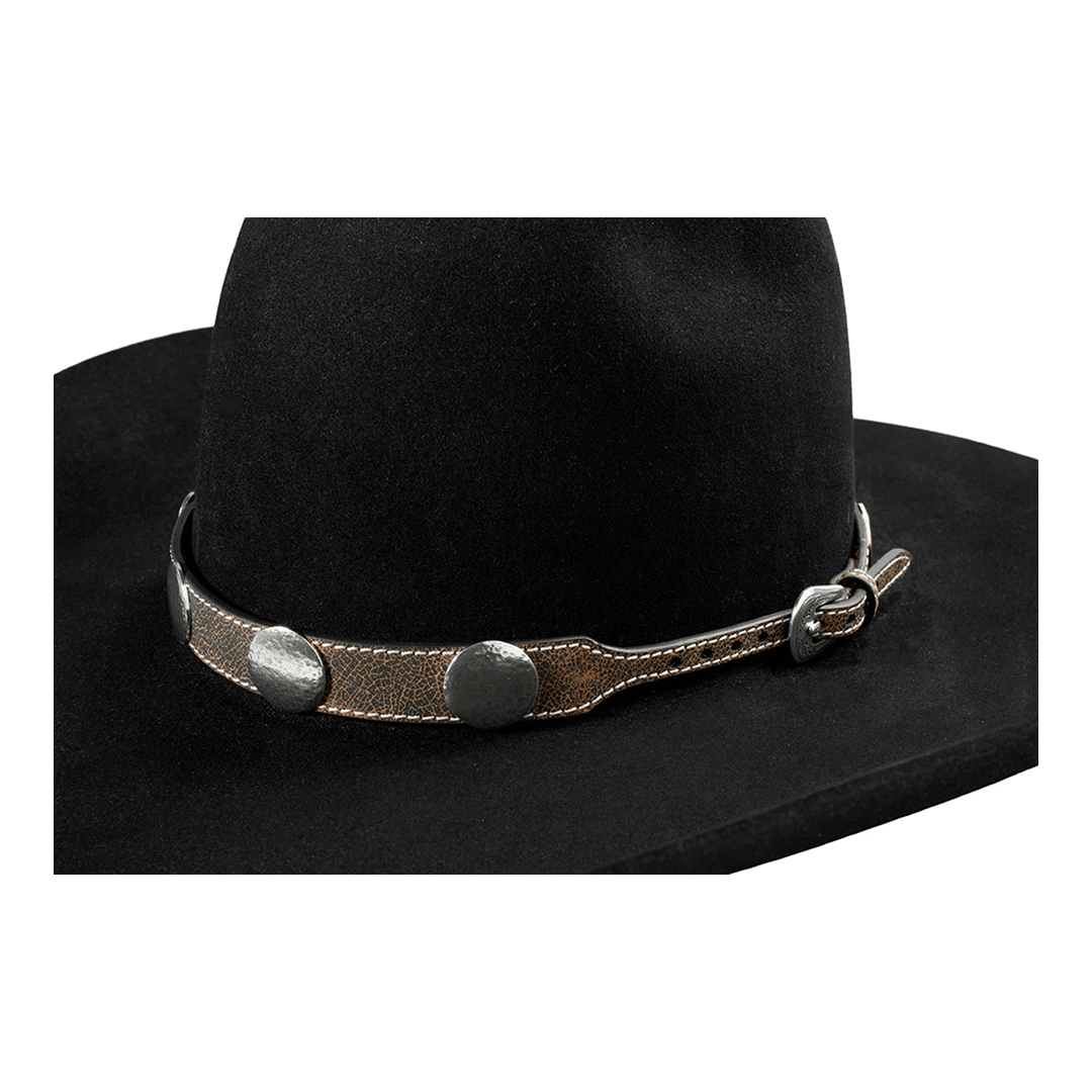 3D 3/4"-1/2" Hammered Concho Hatband - 3D Belt Co.
