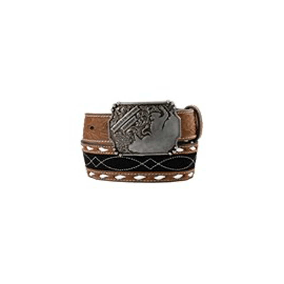 3D Boy's Roughout Inlay Bull Rider "World Champion Cowboy" Belt - 3D Belt Co.