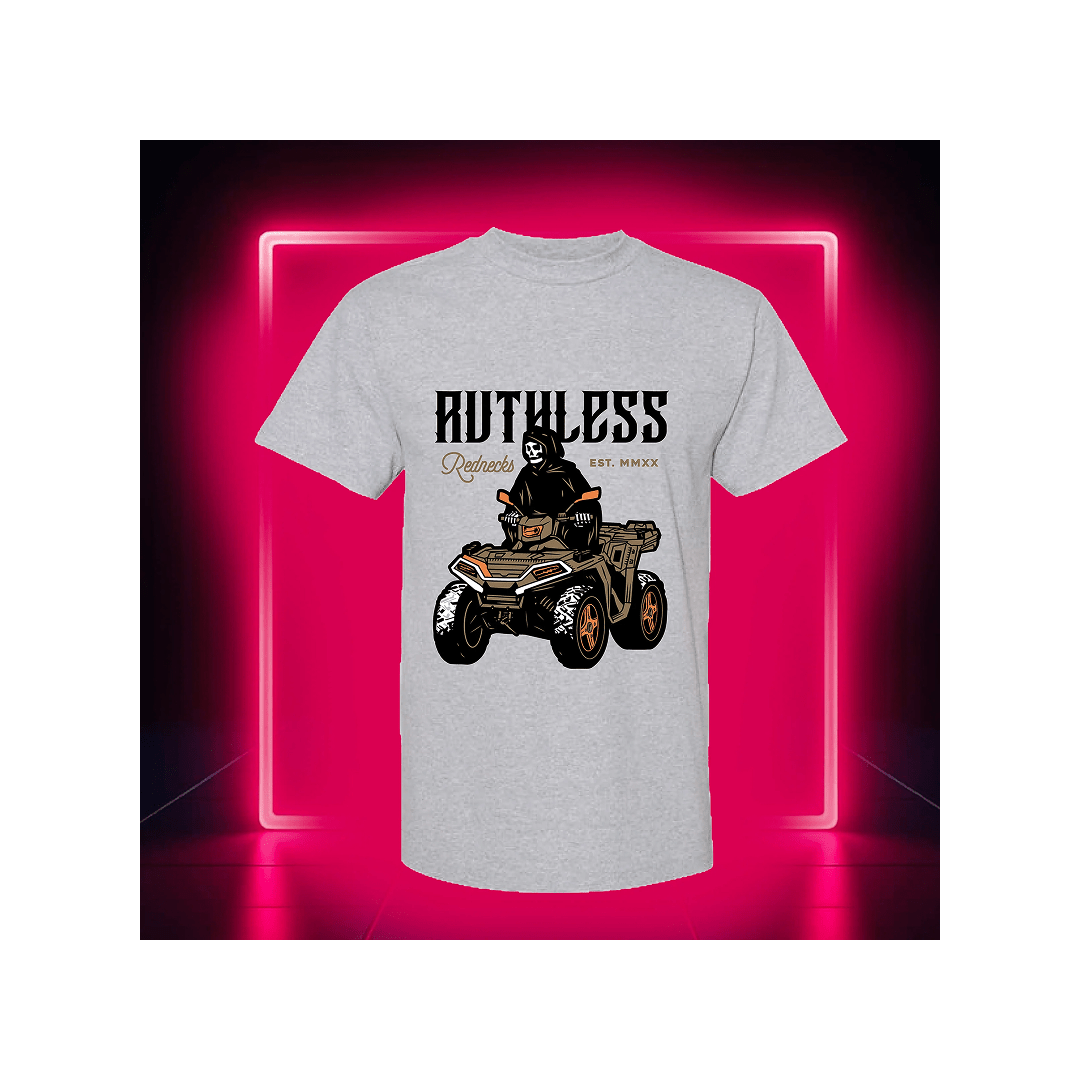 Ruthless Rednecks Men's Grim Ripper Short Sleeve Ash Grey - Ruthless Rednecks