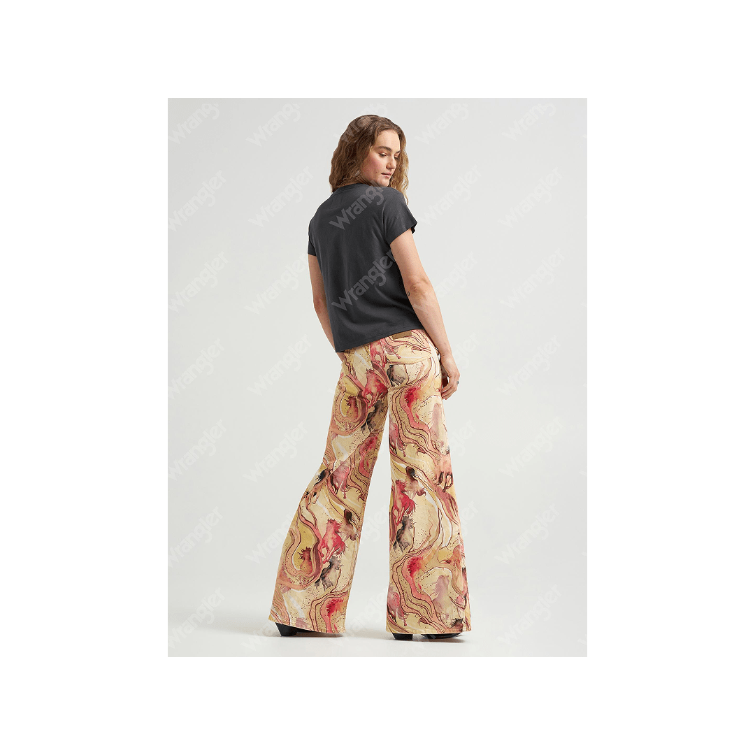 Wrangler Women's Lainey Wilson Cheeky Marbled Horse Wide Leg Jean - Wrangler