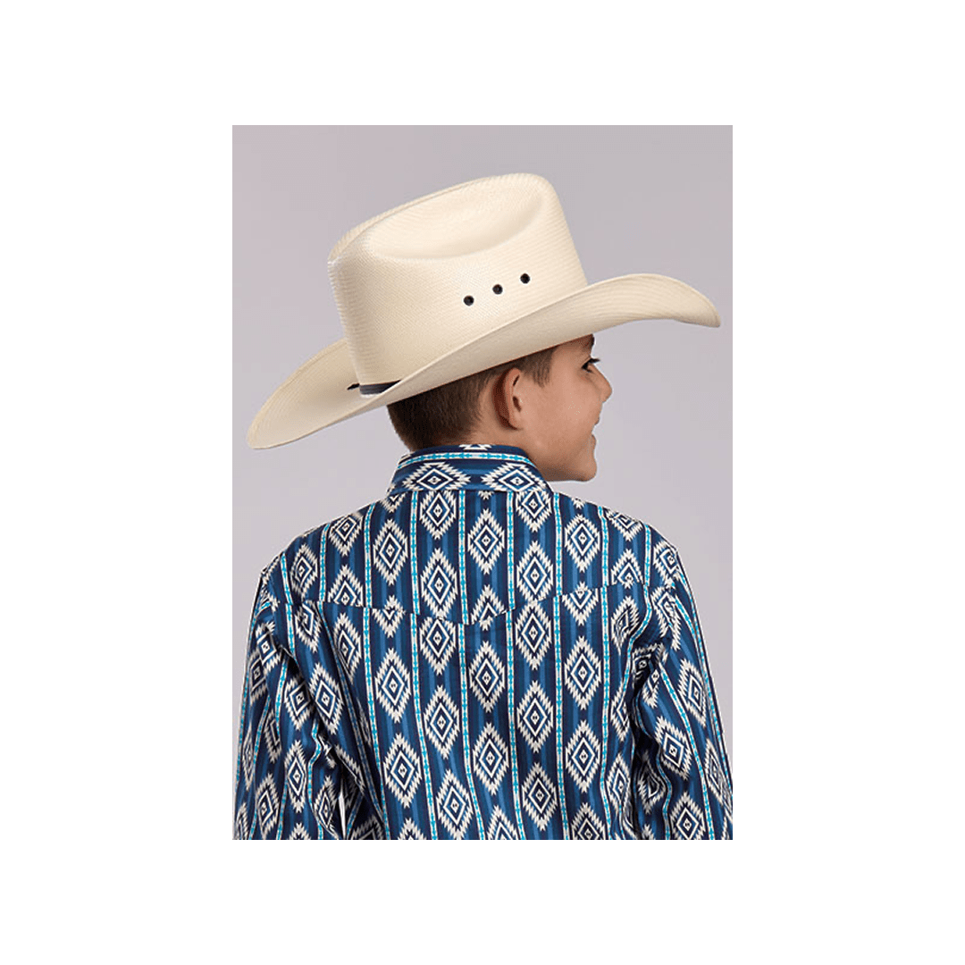 Roper Boy's Vertical Serape Print Snap Long Sleeve Western Shirt - Roper