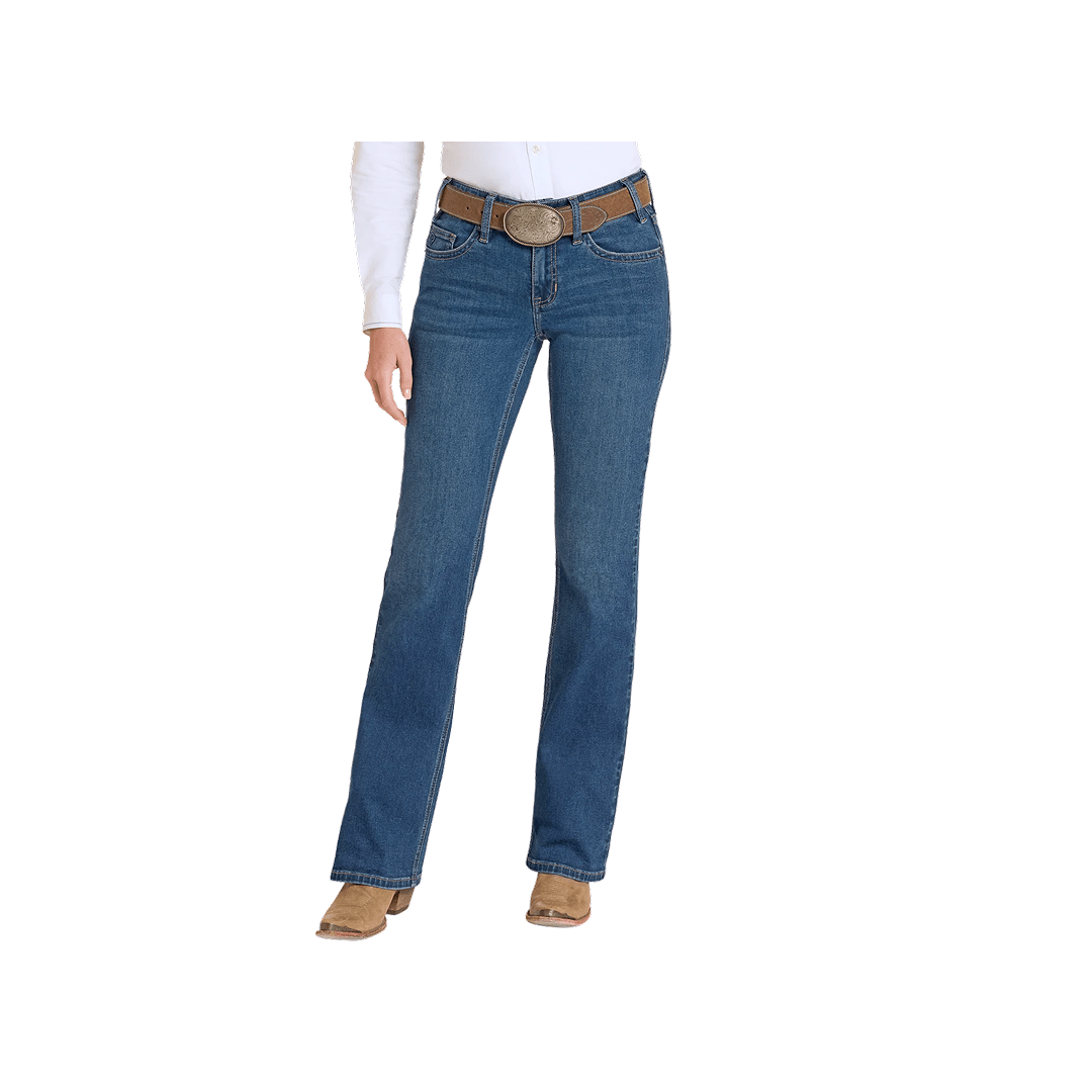 Rock & Roll Denim Women's Mid Rise Embroidered Steer Bootcut Jean - Rock & Roll Denim
