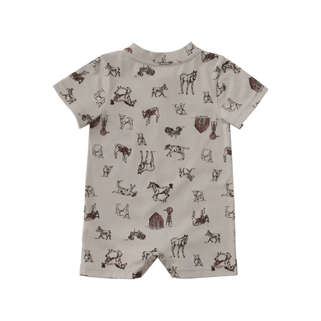 Carhartt Infant's Farm Life Short Sleeve Romper in Sand - Carhartt