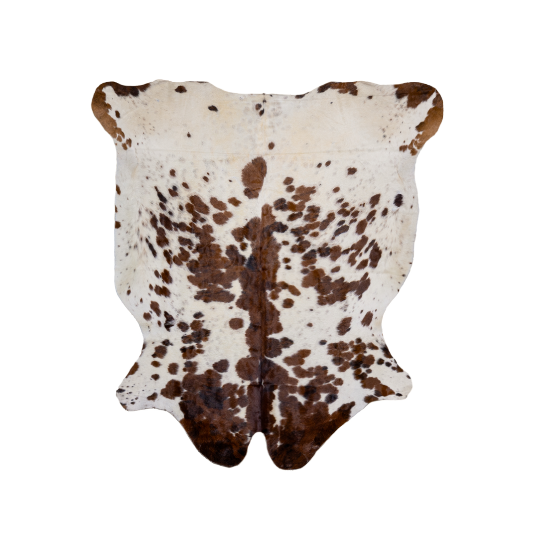 Genuine Cowhide Rug – Speckled Brown & White