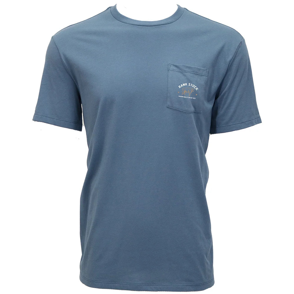 Hooey Men's "Charbray" T-shirt Dark Denim w/White & Tan Logo