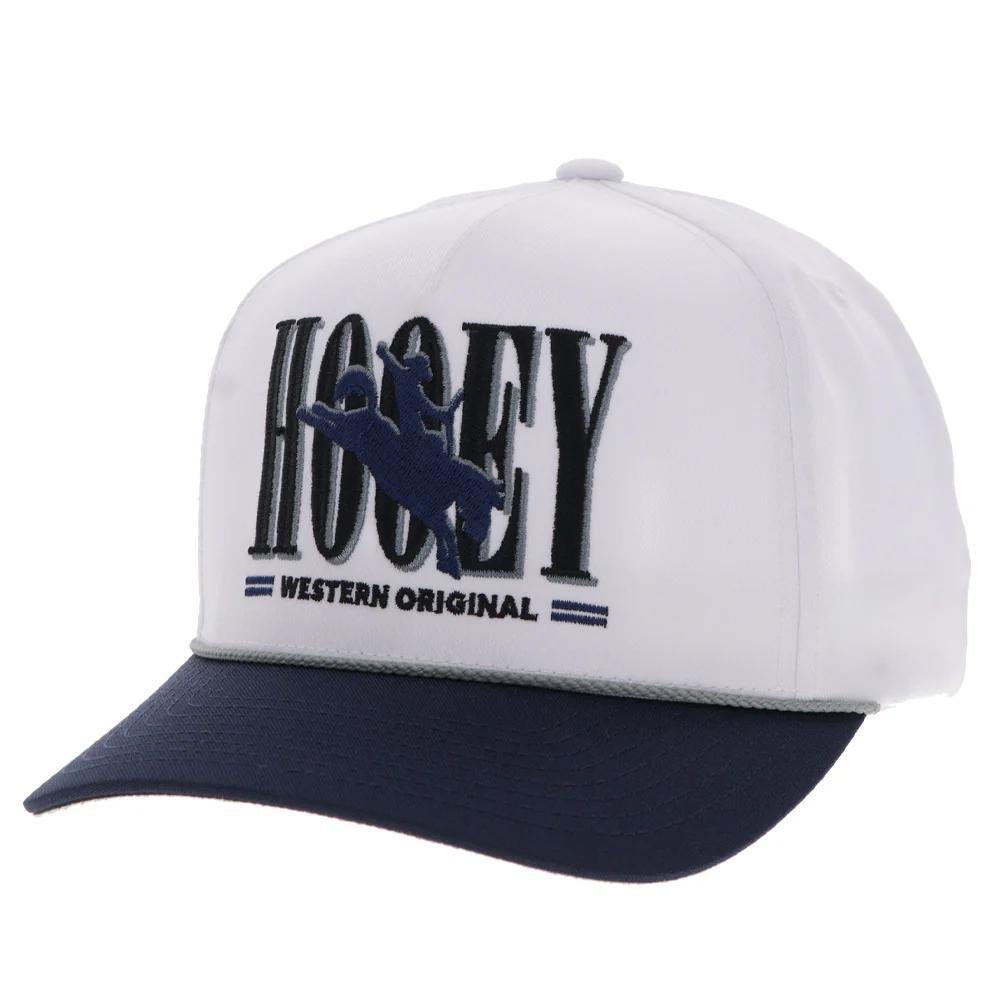 Hooey Hat Wild Ride White w/ Navy Hooey Embroidered Logo - Hooey