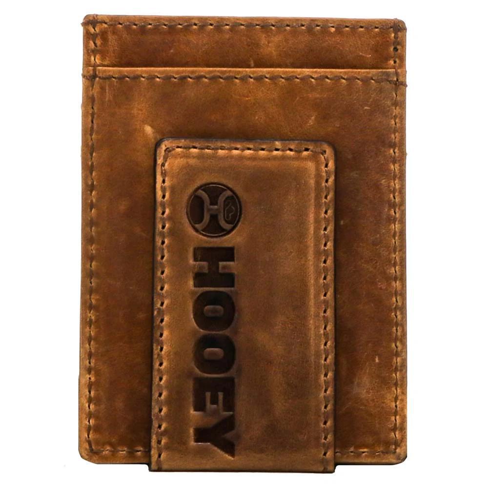 Hooey "Hog" Money Clip Tan&Brown Leather - Hooey