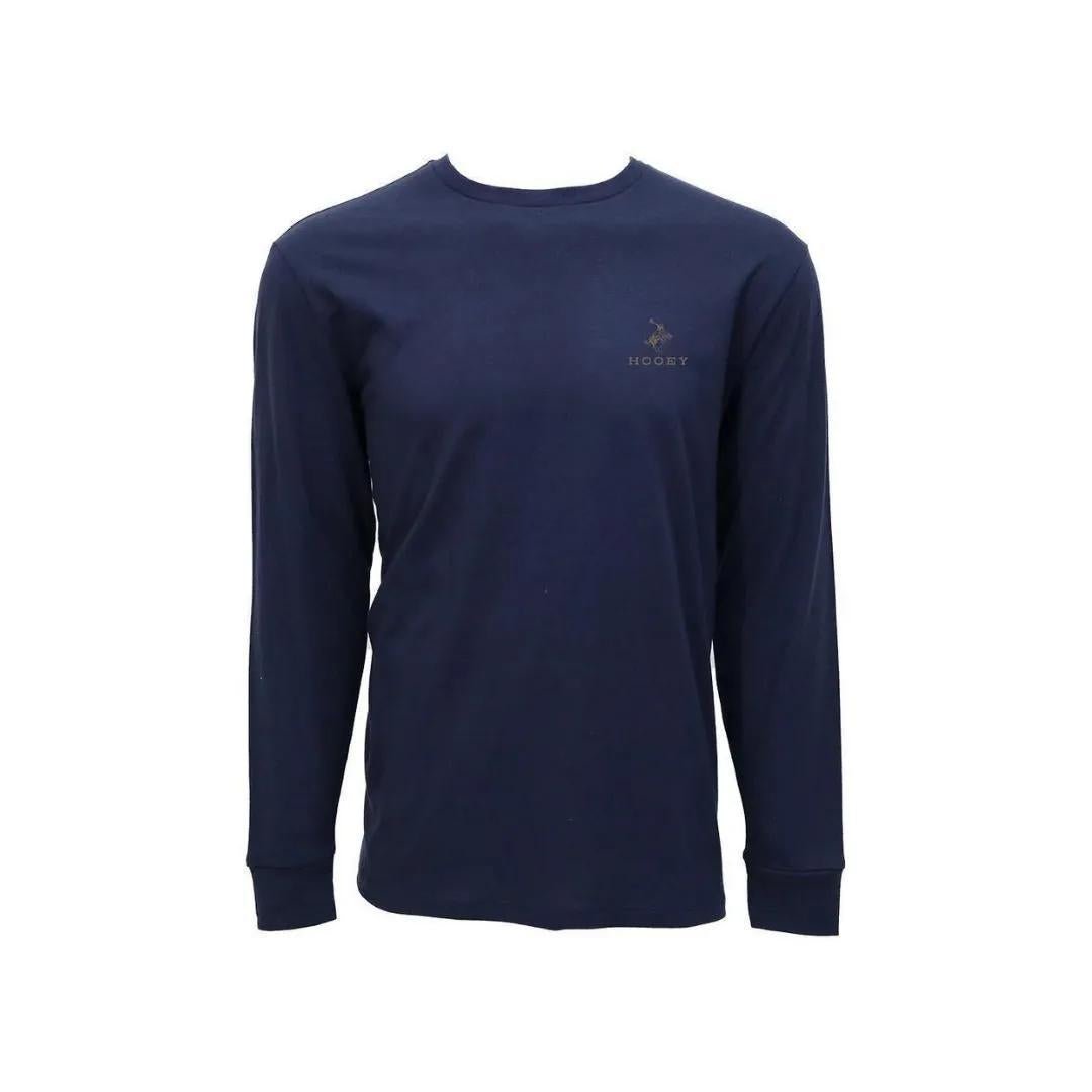 Hooey "Hooey Rocks" Long Sleeve T-shirt Navy with Brown & White Logo - Hooey