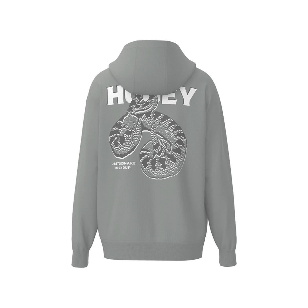 Hooey Men's Rattler Hoodie Grey w/ Black and White Snake Logo - Hooey