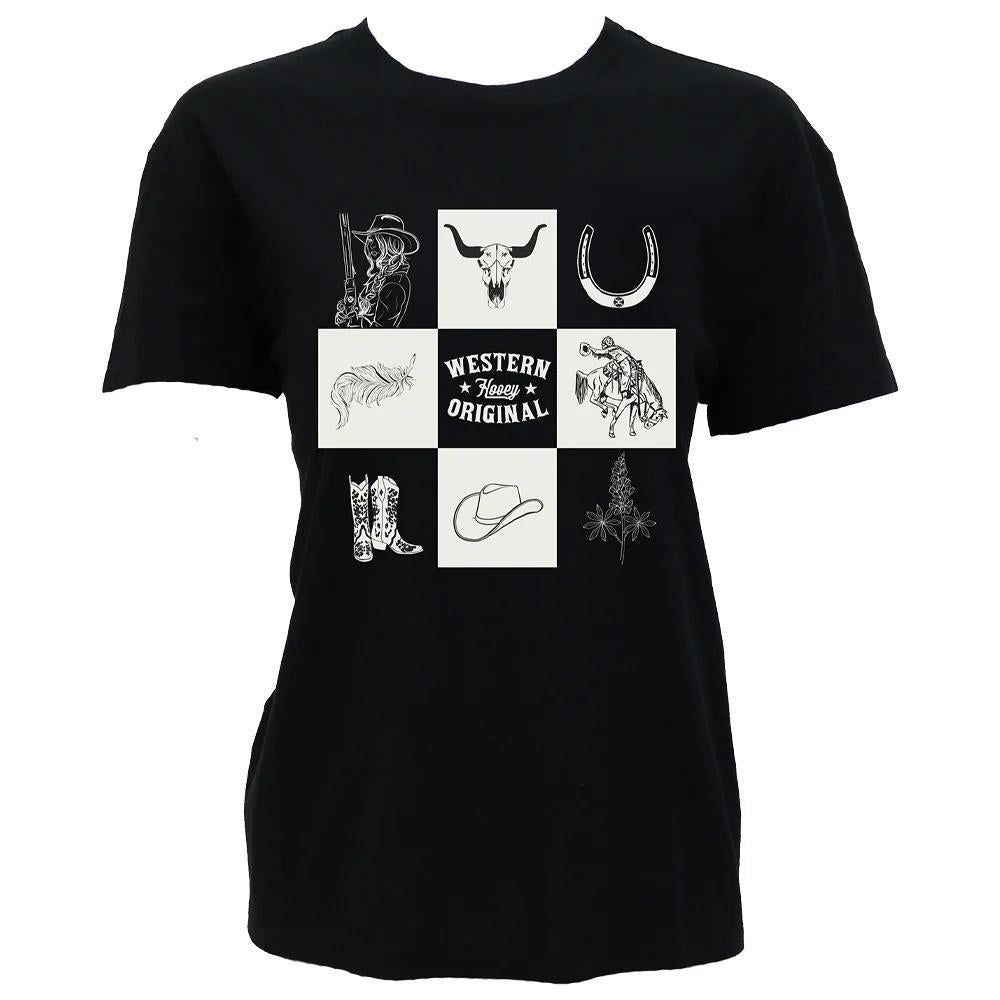 Hooey Women's "Cassidy" Black T-Shirt With Square Logo weis-western-wear