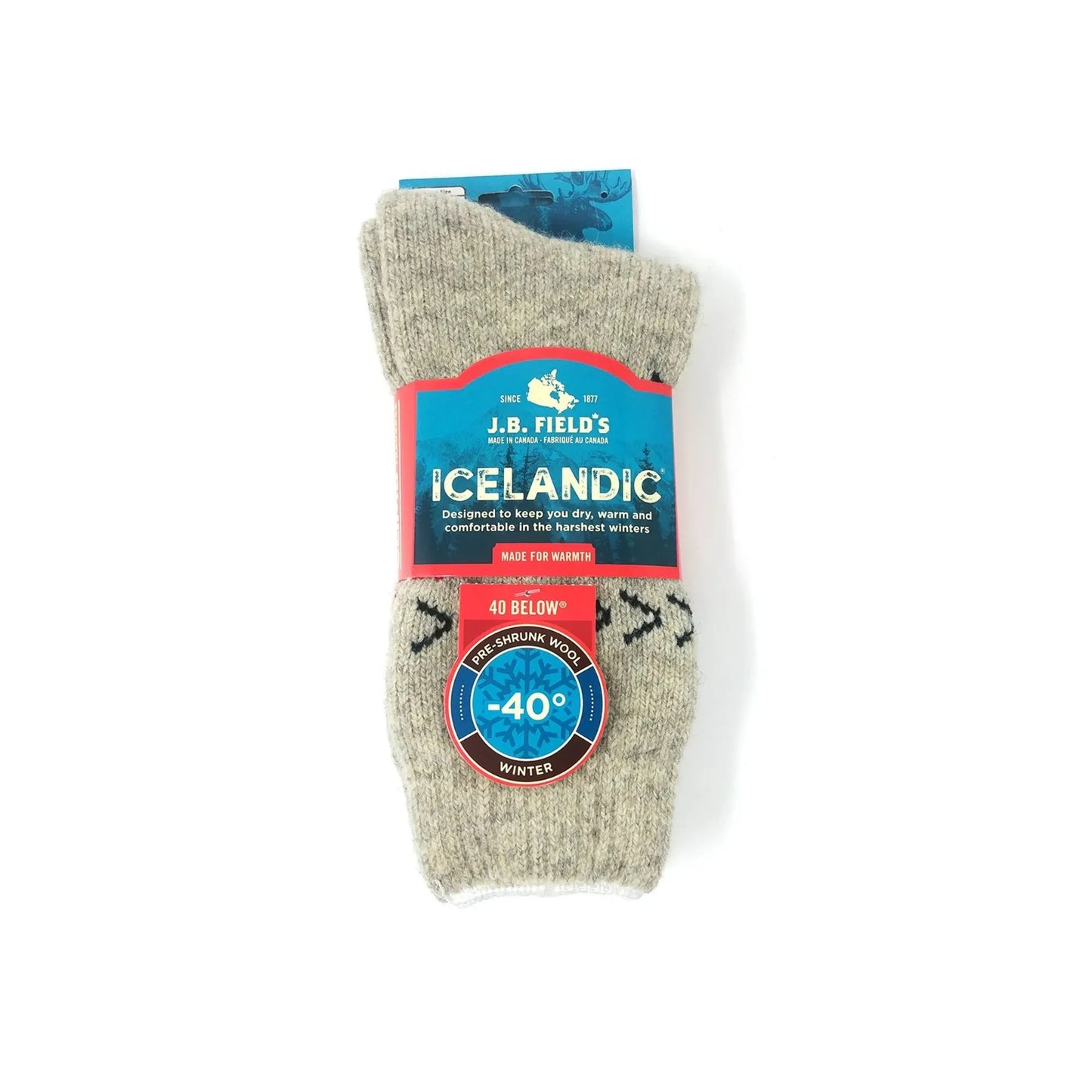 J.B. Field's Unisex 40 Below Snowflake Pattern Wool Thermal Winter Sock weis-western-wear