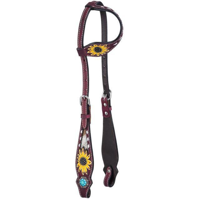 JT International Royal King Hair-On Sunflower Single Ear Headstall